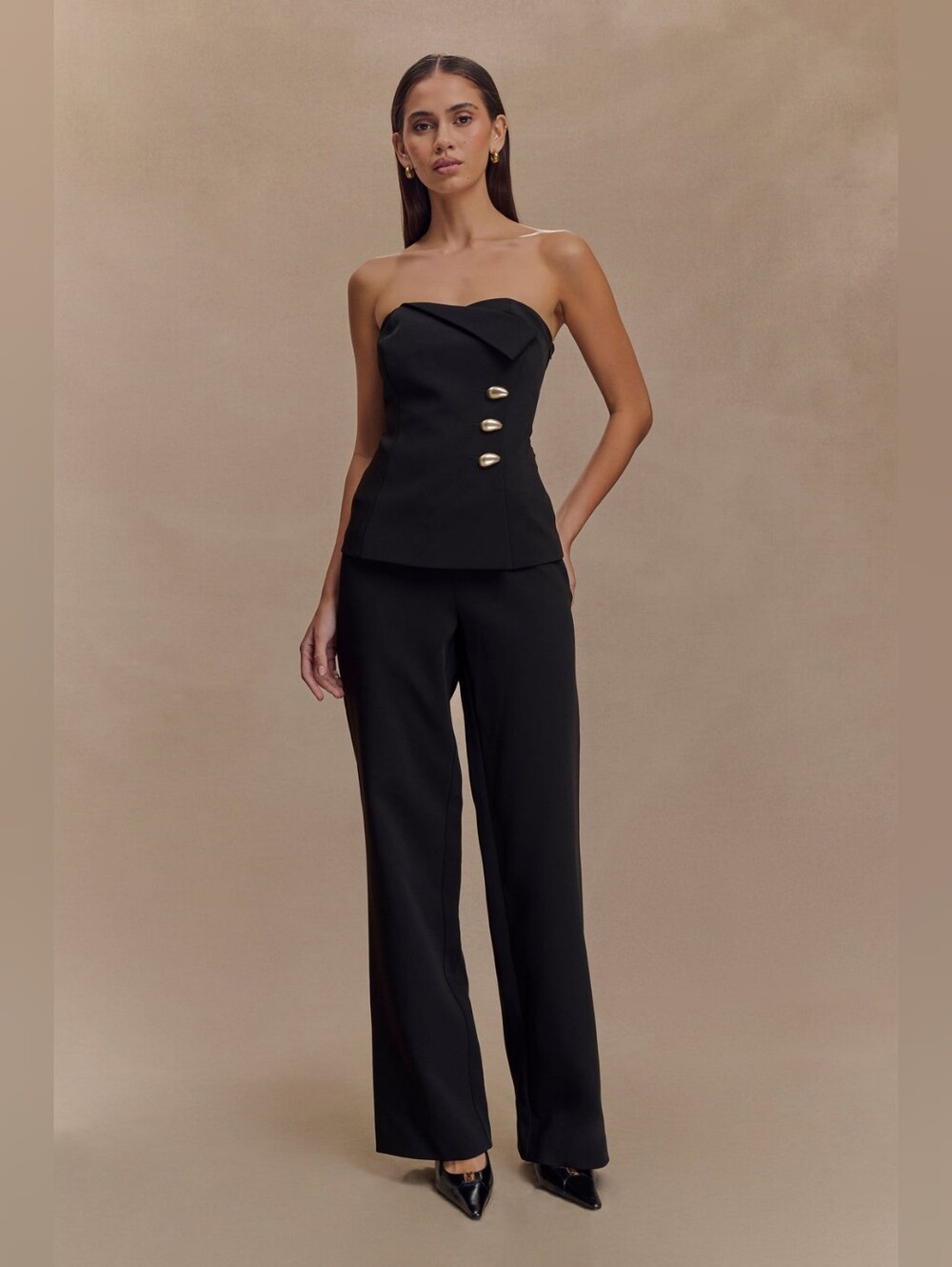 Meshki Lindie Straight Leg Suiting Pants  Black Size XS NWT